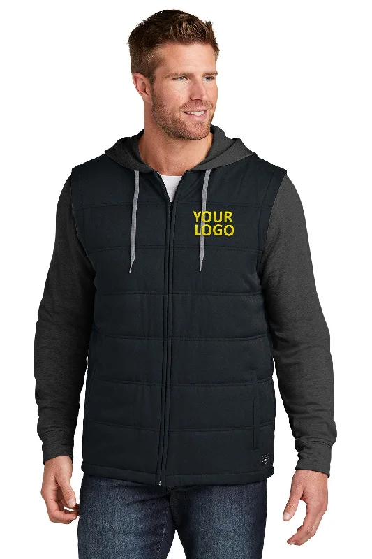 Men's Coats for WorkTravisMathew Tides Up Hooded Custom Jackets, Black/ Black Heather