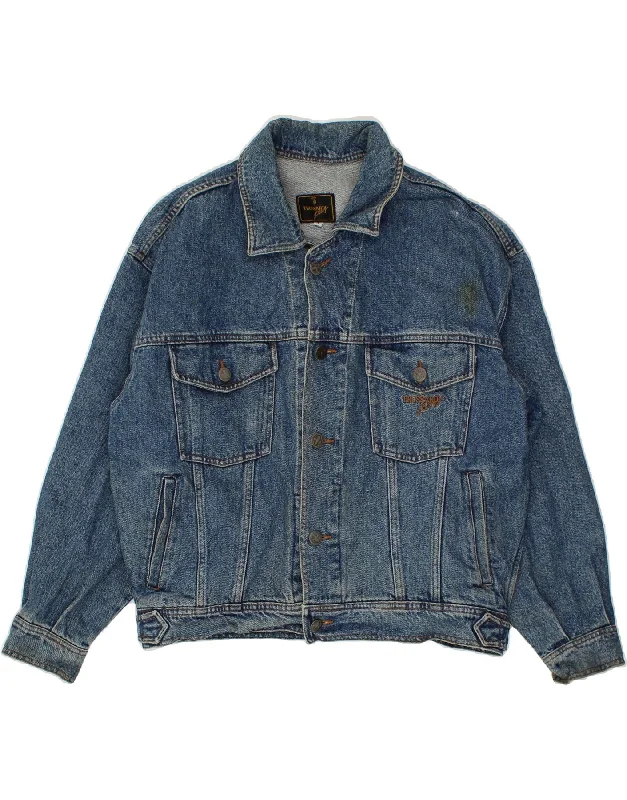 Men's Coats with Multi-Pocket DesignTRUSSARDI JEANS Mens Denim Jacket UK 36 Small Blue Cotton
