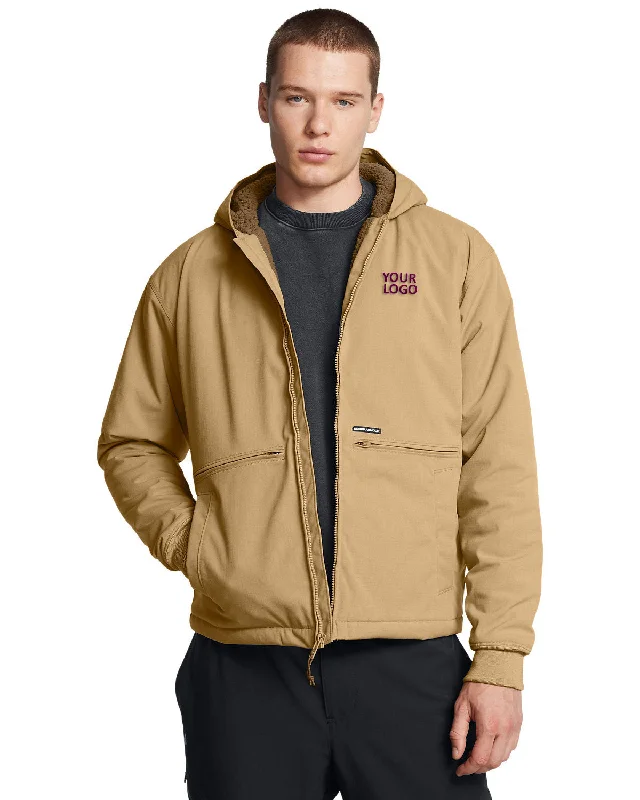 Men's Coats with Embroidered DetailsUnder Armour Mens Icon Fleece Custom Jackets, Camel