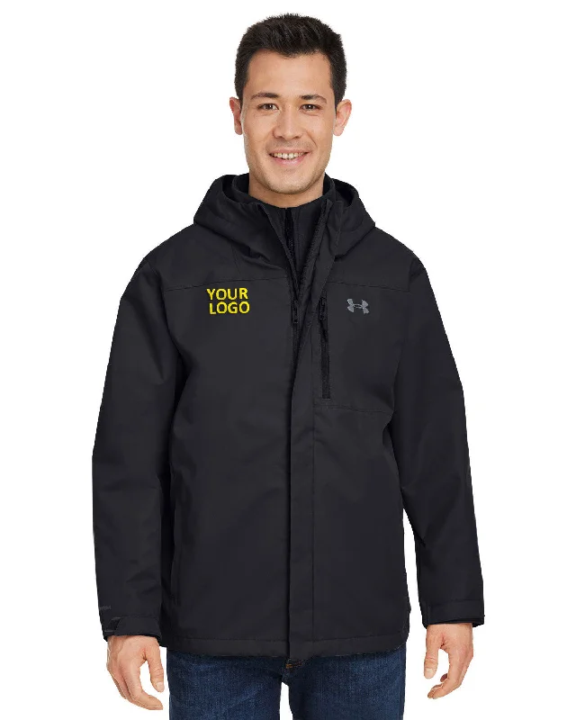 Men's Coats for HikingUnder Armour Men's Porter 3-in-1 Custom Jackets, Black