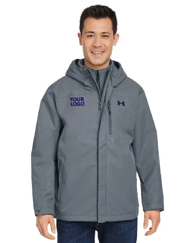 Men's Coats for WalkingUnder Armour Men's Porter 3-in-1 Branded Jackets, Petrol Grey