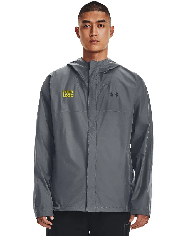 Men's Coats for Formal EventsUnder Armour Mens Stormproof Cloudstrike 2.0 Custom Jackets, Grey