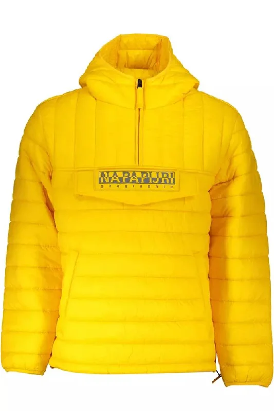 Men's Coats for WalkingYellow Polyamide Men Jacket