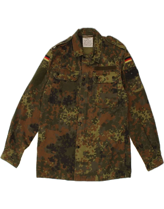 Men's Coats with Flannel LiningVINTAGE Mens Military Jacket UK 38 Medium Khaki Camouflage Cotton